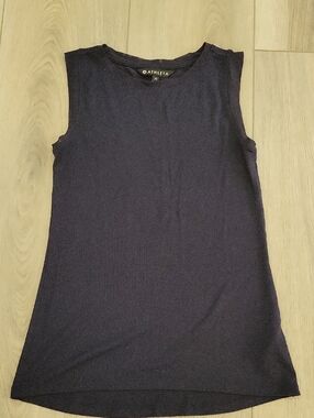 Athleta Navy Ribbed Sleeveless Tank